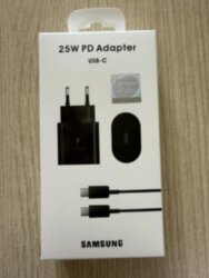 Сетевой адаптер Samsung 1 разъем Type-C PD 25W + кабель Type-C to Type-C, черный