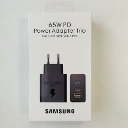 Сетевой адаптер Samsung 3 разъема Type-C PD 65W, Type-C PD25W, QC3.0 15W, черный