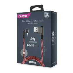 USB кабель на iPhone 5 Olmio X-GAME Neo 2,1A угловой