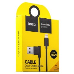 USB кабель на iPhone 5 HOCO UPL11 угловая форма разъема USB черный
