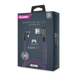 Кабель USB - Type-C Olmio X-Game Neo 2,1A угловой