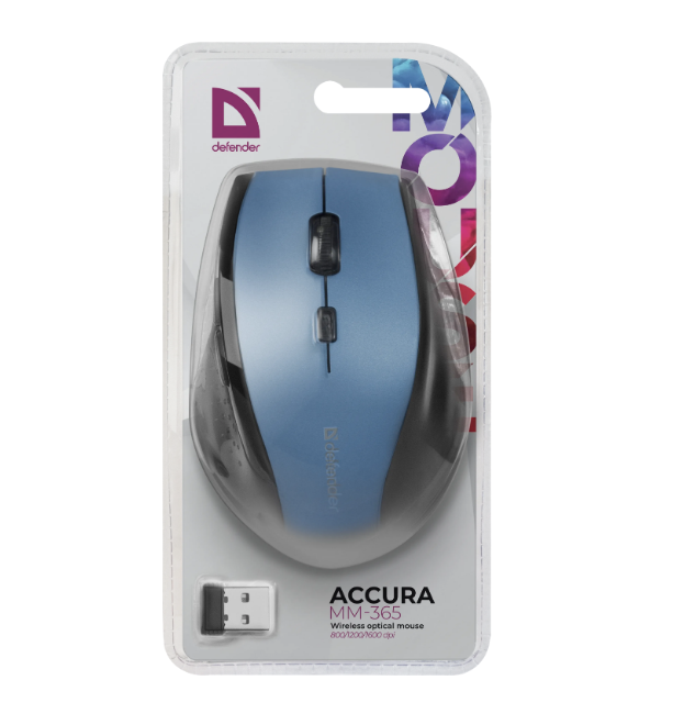 Мышь беспроводная Defender Accura MM-365, синяя