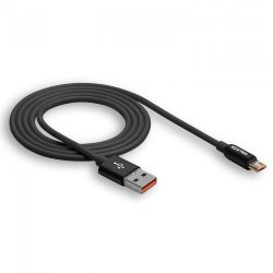 Кабель USB - MicroUSB WALKER C725 с металл. разъемом черный*