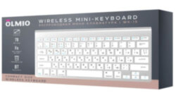 Клавиатура Olmio WK-15, беспроводная, поддержка Bluetooth, компактная, белая