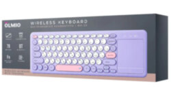 Клавиатура Olmio WK-35, беспроводная, поддержка Bluetooth, тач-пад, компактная, фиолетовая