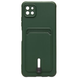Накладка SC304 Samsung A226 Galaxy A22s 5G с визитницей (dark green)