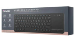 Клавиатура Olmio WK-35, беспроводная, поддержка Bluetooth, тач-пад, компактная, черная