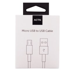 Кабель USB - MicroUSB Activ Clean Line 100 cm белый
