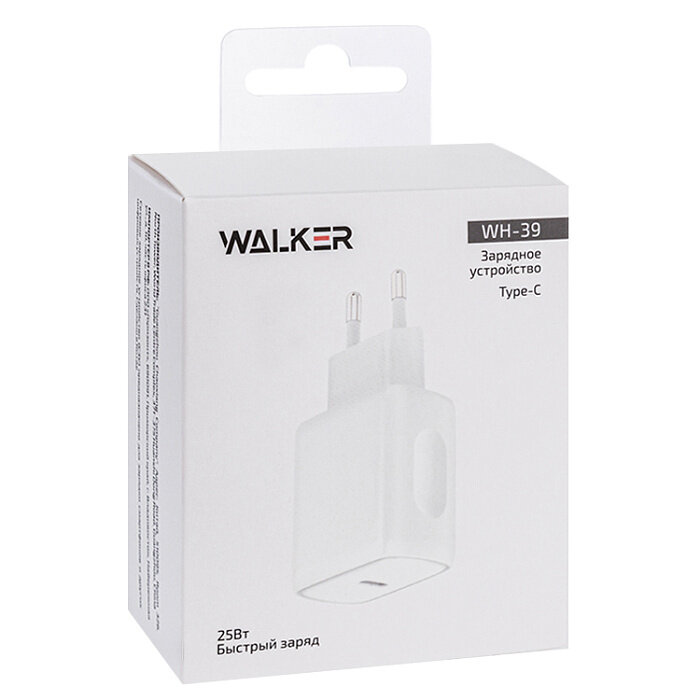 Сетевой адаптер WALKER WH-39 1*Type-C PD25W, белый