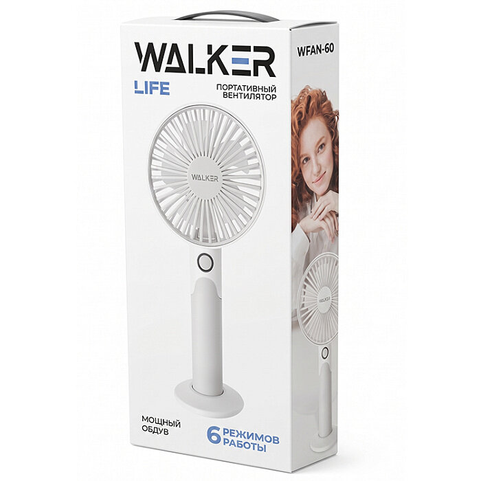 Вентилятор WALKER WFAN-60, с подставкой, белый