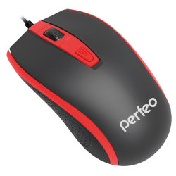 Мышь проводная Perfeo PROFIL, USB, 4 кнопки, черно-красная