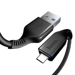Кабель USB - Type-C HOCO X20 Flash 3A, быстрый заряд, 1 метр, черный