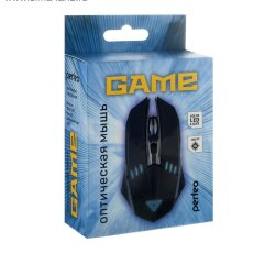 Мышь проводная Perfeo GAME, USB, 4 кнопки, Game Design, подсветкa черная