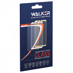 Стекло 2,5D "Full glue" с рамкой для Samsung A415 Galaxy A41 черное, WALKER