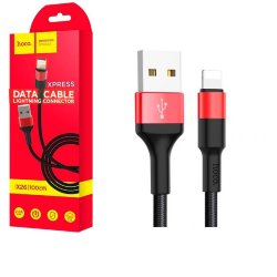 USB кабель на iPhone 5 HOCO X26 Xpress 1M черно-красный