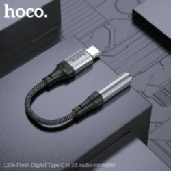 Адаптер Hoco LS36 Type-C (папа) - AUX (мама), черный