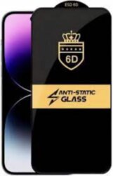 Стекло 6D "Full glue" для Samsung A14, олеофобное покрытие (черное) ANTI-STATIC