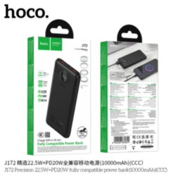 Внешнее ЗУ Power Bank HOCO J172 Precision, 22.5W + PD20W, 10000mAh (CCC), черное