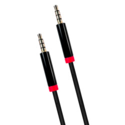 AUX кабель 3,5 * 3.5 WALKER WCA-530 четырехконтактный, нейлон, 3 метра, черный
