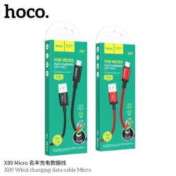 Кабель USB - MicroUSB HOCO X89 Wind 2.4A, 1 метр, красный