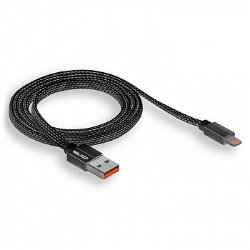 USB кабель на iPhone 5 WALKER C755 плоский черный*