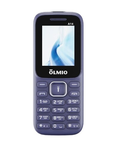 Мобильный телефон Olmio A14 (2 Sim, FM, 600 mAh, Фонарик), blue