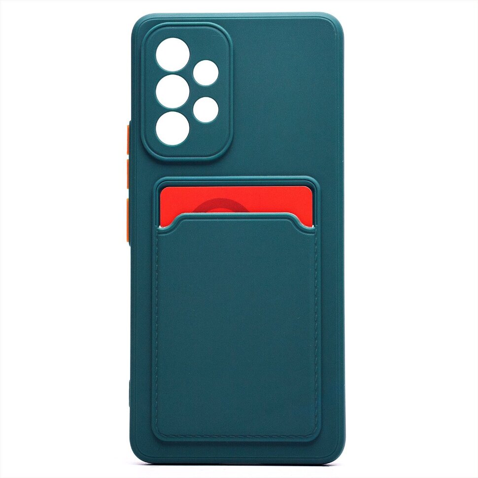 Накладка SC315 Samsung A536 Galaxy A53 с визитницей (dark green)