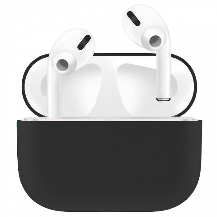 Чехол силиконовый для кейса AirPods Pro черный