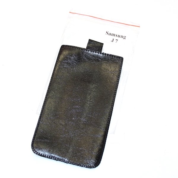 Пенал-автомат кожзам черный лаковый Samsung J710