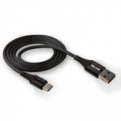 Кабель USB - Type-C WALKER C705 матерчатый черный 3.1A