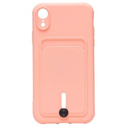 Накладка SC304 для Apple iPhone XR с визитницей (light pink)