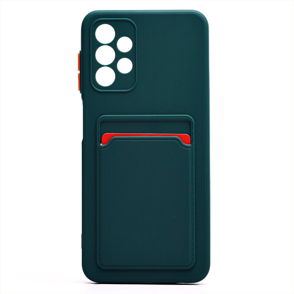 Накладка SC315 Samsung A135 Galaxy A13 с визитницей (dark green)
