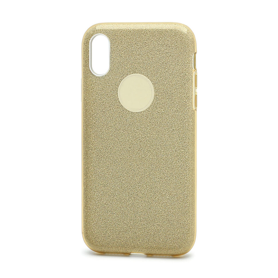 Накладка SC097 БЛЕСТКИ 3в1 iPhone XR (gold)