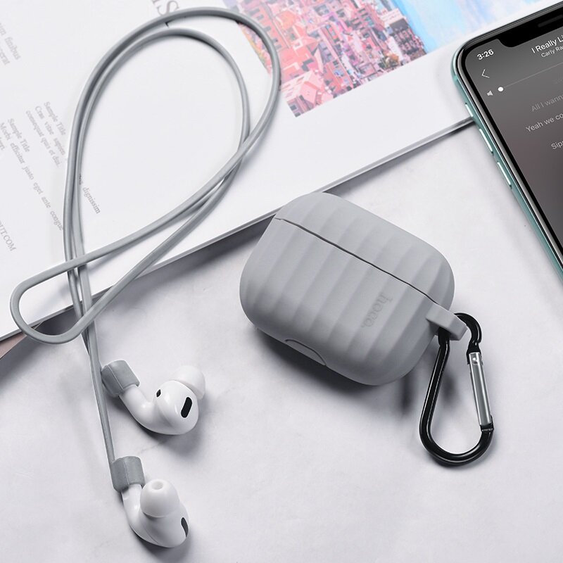 Чехол Hoco WB20 для кейса AirPods Pro силиконовый, серый