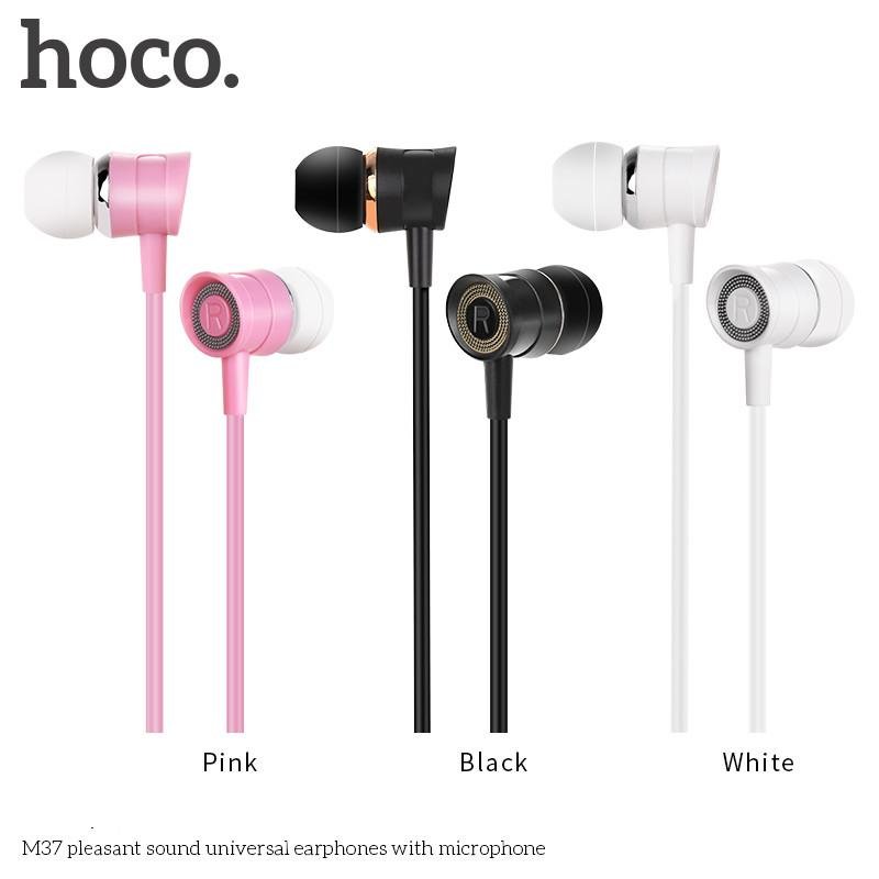 Гарнитура HOCO M37 Pleasant Sound Universal Earphone with Mic розовая*