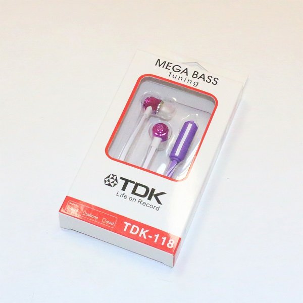 Гарнитура MP3 TDK-118 с кнопкой ответа фиолетовая