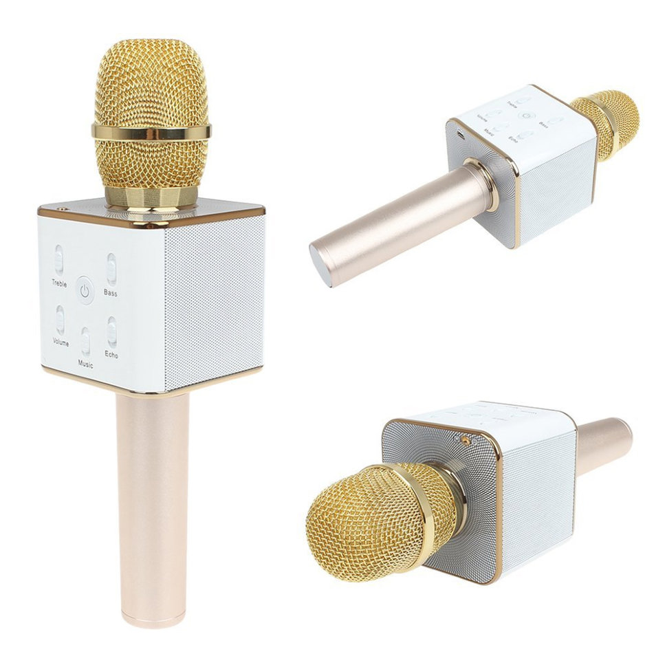 Микрофон-колонка Q9 Bluetooth+FM золото