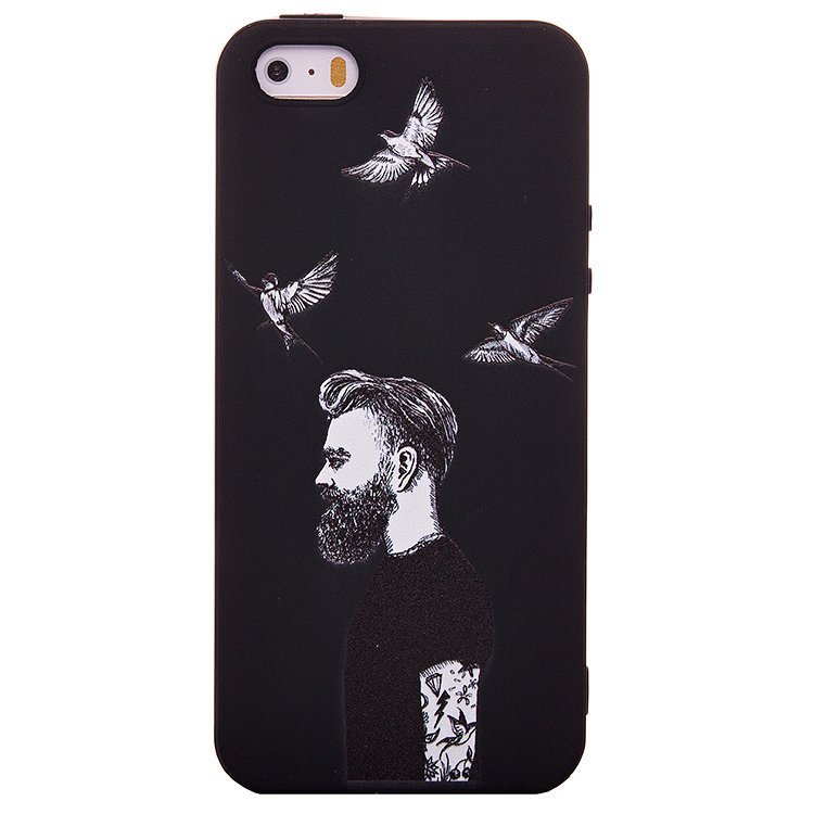 Накладка SC089 С рисунком iPhone 5 (006) черная