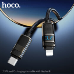 Кабель Type-C - Lightning HOCO U137 27W, 1.2 метра, Digital Display, черный