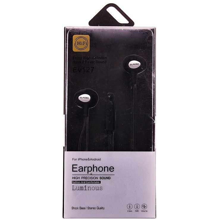 Гарнитура MP3 Elmcoei EV-127 с кнопкой ответа черная