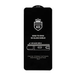 Стекло 6D "Full glue" для Xiaomi Redmi Note 10/Note 11/Note 11S/Poco M4 Pro, олеофобное (черное)