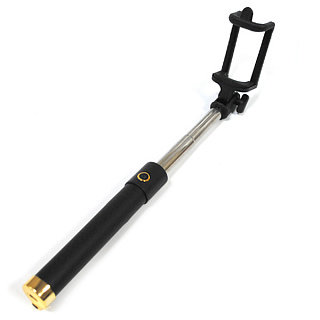 Селфи штатив BLUETOOTH Monopod Dispho 20-80 см черный с золотым колпачком