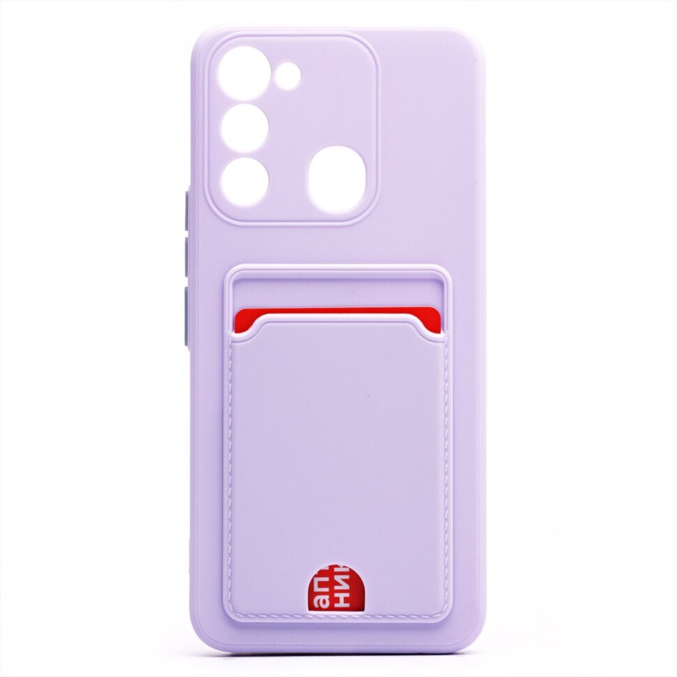 Накладка BUTTON Samsung A15, с визитницей, лиловая