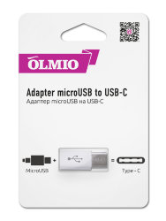 Адаптер OLMIO Type-C (папа) - microUSB (мама)