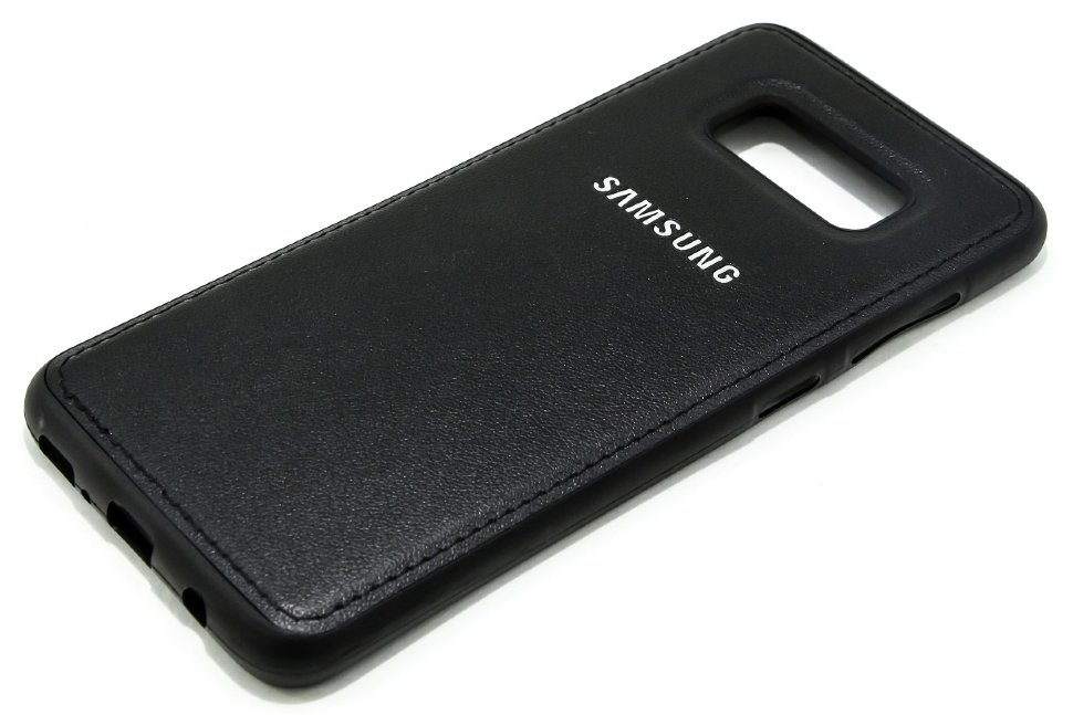Накладка Кожа ЛЮКС Samsung J330 Galaxy J3 2017 черная