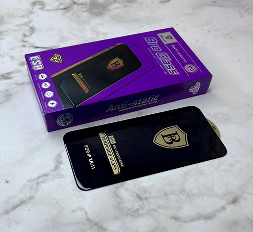 Стекло 6D для Realme C85 4G, олеофобное покрытие (черное) ANTI-STATIC