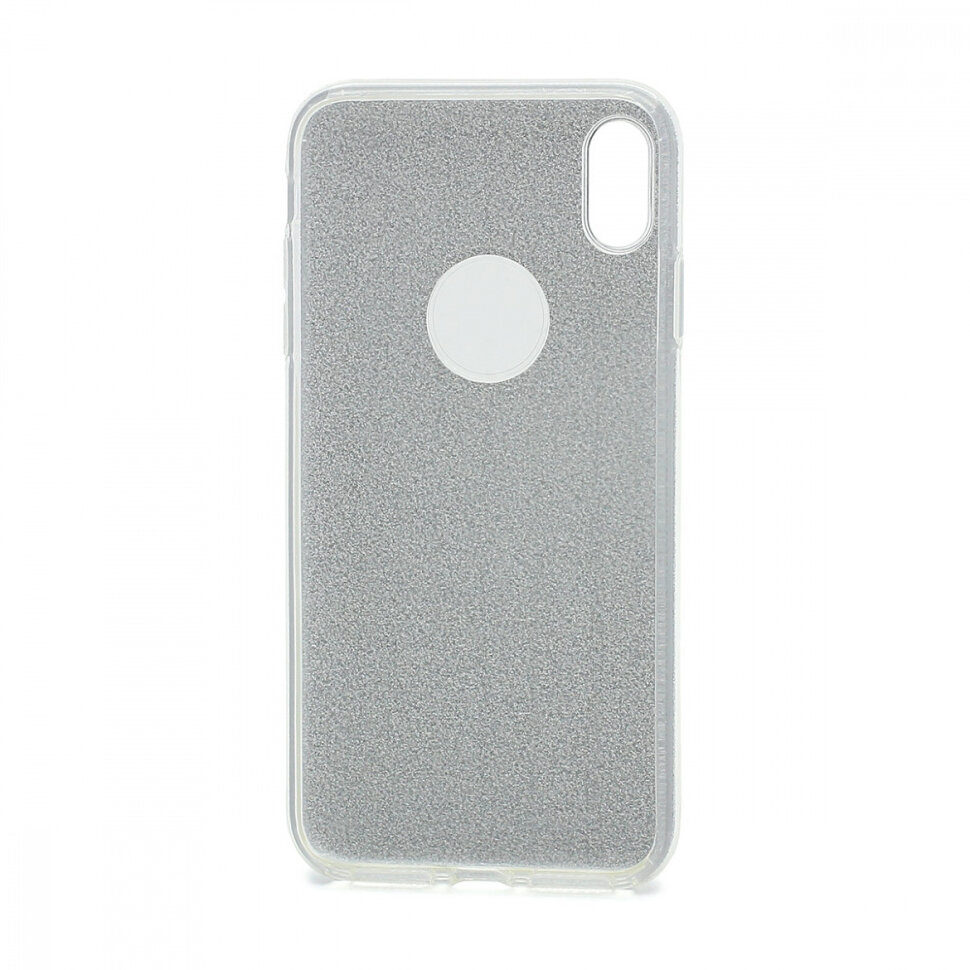 Накладка SC097 БЛЕСТКИ 3в1 iPhone XR (silver)