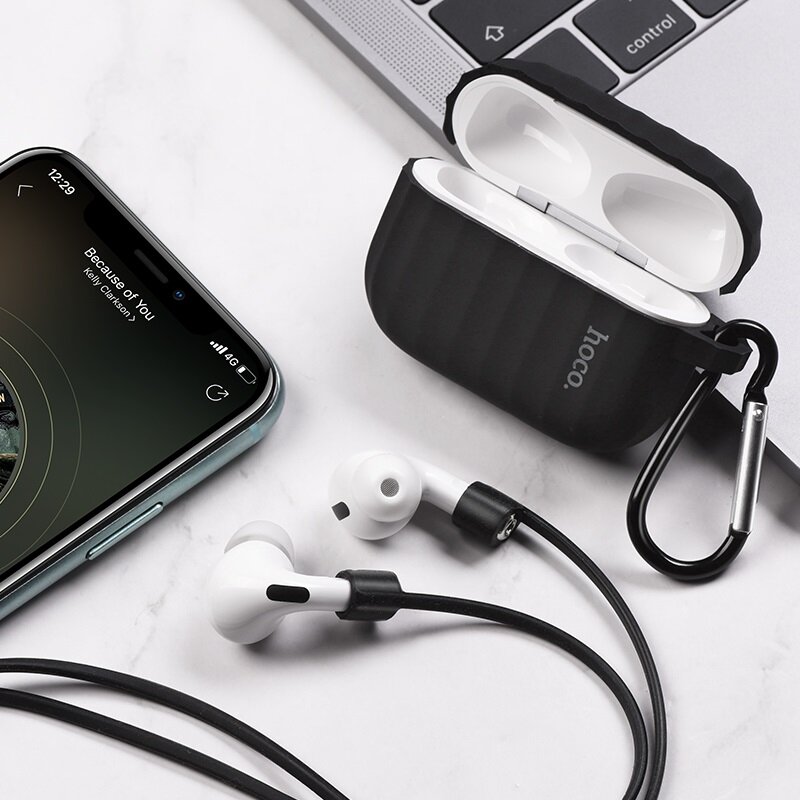 Чехол Hoco WB20 для кейса AirPods Pro силиконовый, черный