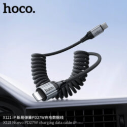 Кабель Type-C - Lightning HOCO X121, 27W, 1.5 метра пружина, черный