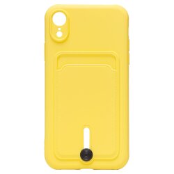 Накладка SC304 для Apple iPhone XR с визитницей (yellow)